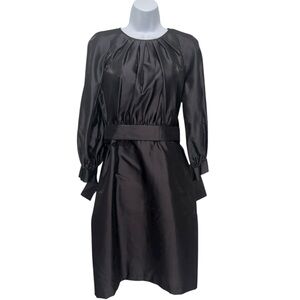 Giorgio Armani Runway Black Metallic Silk Taffeta Dress IT 42 US 6